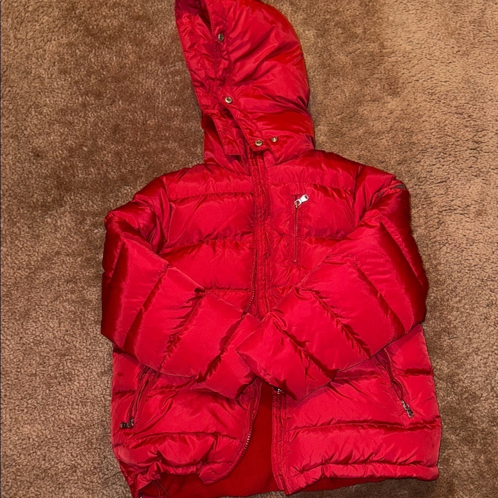 Vibrant Red Kids Puffer Coat